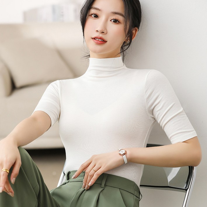 솔리드 모달  폴라 반팔목티 반목티  SH279