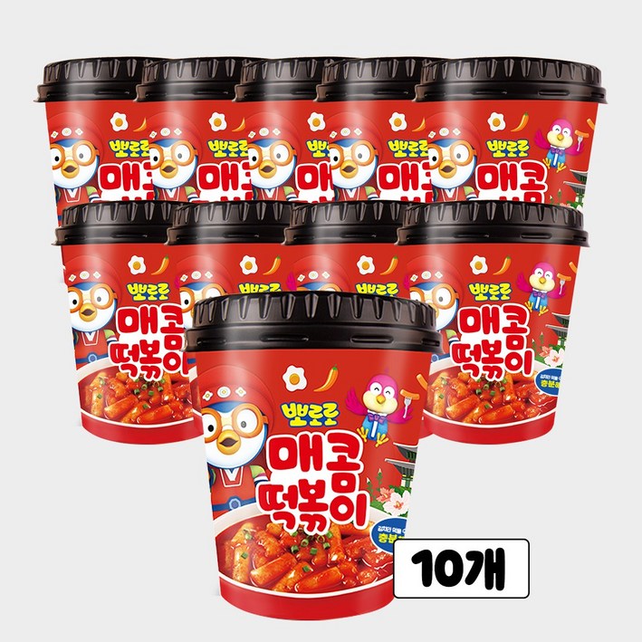 [소비기한 24.11.01] 뽀로로 매콤 떡볶이, 10개, 120g