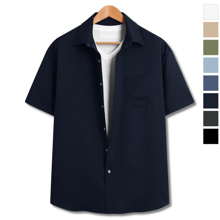 썸머 링클프리 오버핏 무지 반팔셔츠 SCC5213PT