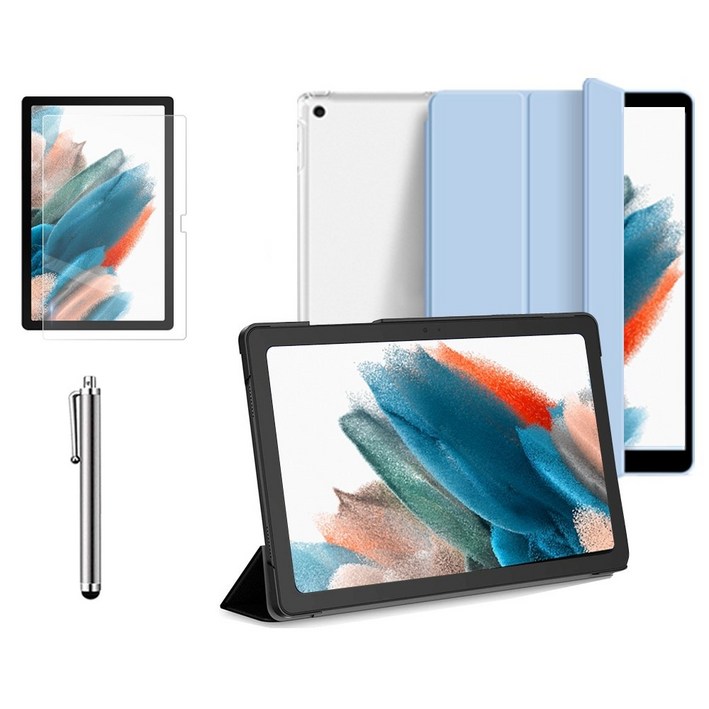 갤럭시탭A8 10.5인치 호환 플립 케이스 북커버 스탠드+액정필름+터치펜 SM-X200N X205N 케이스나라