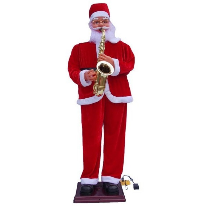대형 전기 산타 인형 춤추는 악기 연주하는 크리스마스 장식