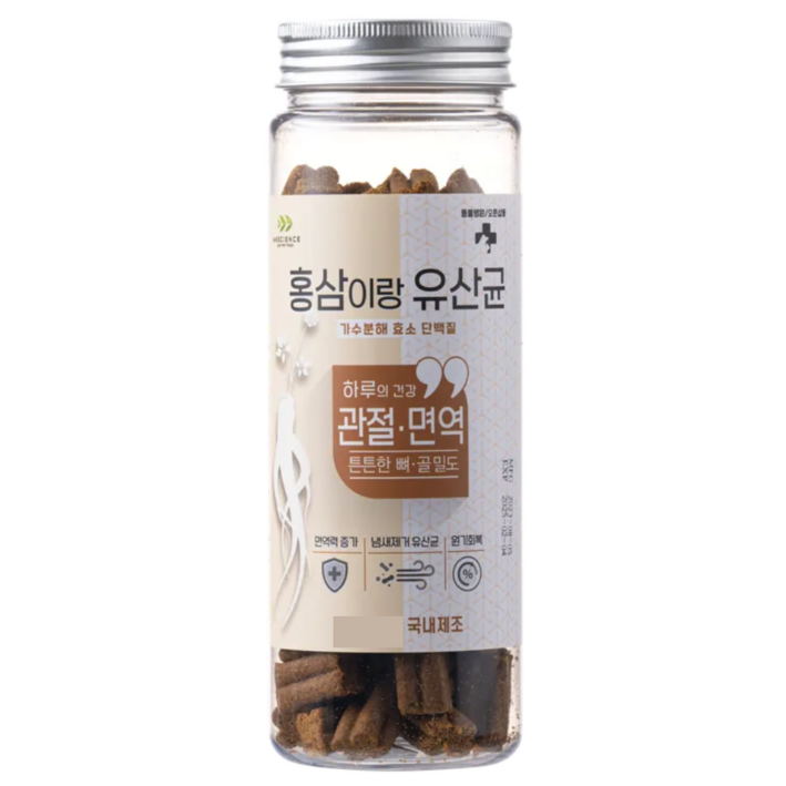 [국내산제조] 동물병원간식 홍삼이랑유산균 강아지 가수분해 영양간식 4종, 관절 면역(튼튼한 뼈 골밀도), 300g, 1개