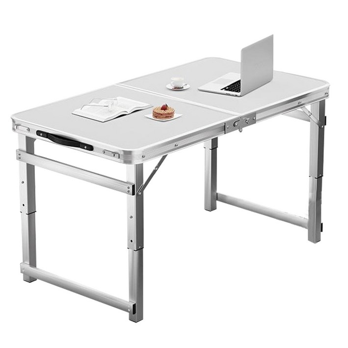 MeFun 캠핑 접이식테이블 아웃도어 높이조절 폴딩테이블 프리미엄 알루미늄 간이테이블 스툴 세트, 화이트