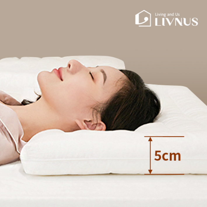 리브너스 진짜 낮은베개 5cm 거북목 편안함 꿀잠, 단일색상, 1개