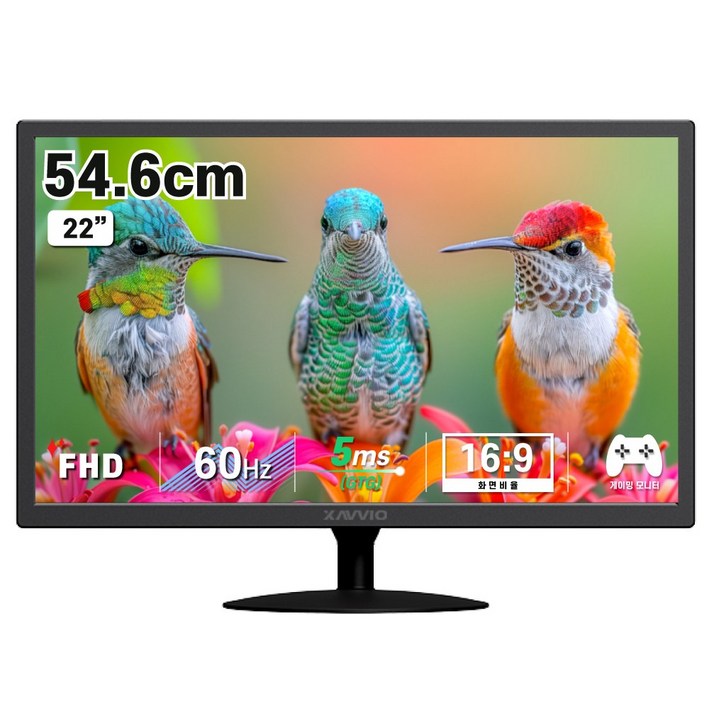 엑사비오 22인치 FHD LED 모니터 DVI 스피커내장 X2201EW, X2201EW(일반), 54.6cm