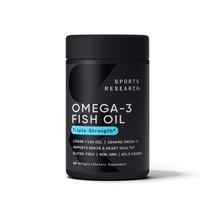 Sports Research 스포츠리서치 Omega-3 Fish Oil 오메가-3 Triple Strength 1,250 mg