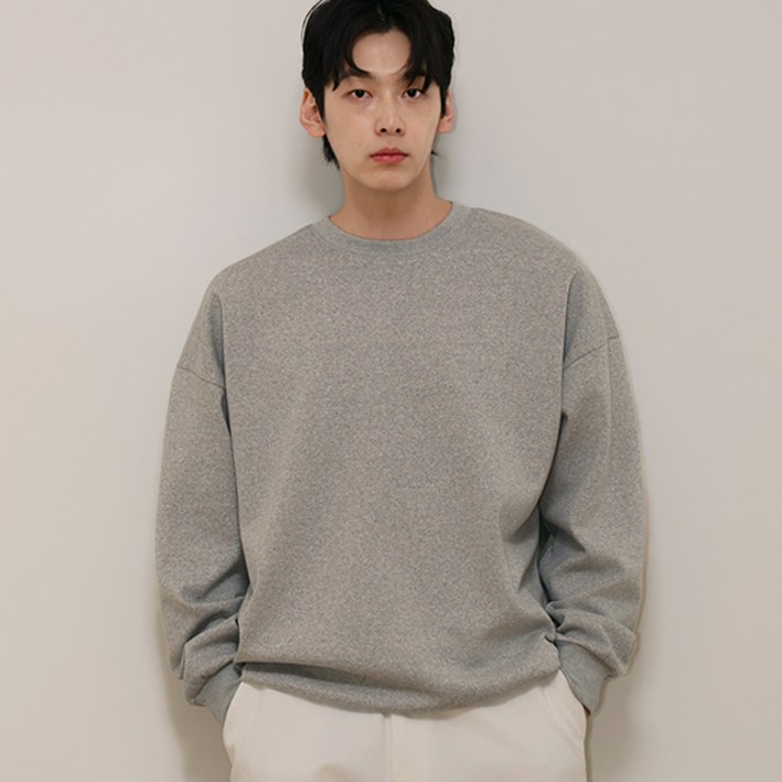 퍼핀 오버핏 프리미엄 남녀공용 맨투맨 2중 합포면 무지 맨투맨 S3XL 빅사이즈