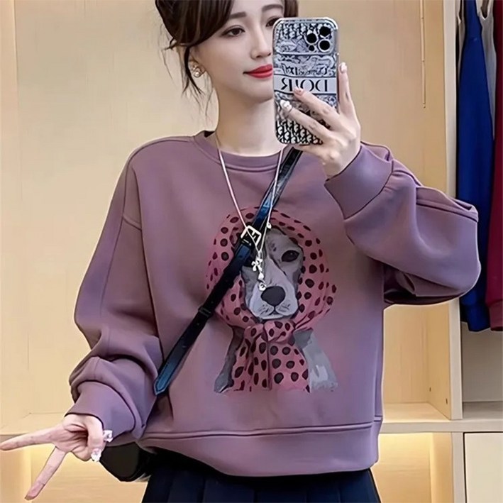 꽃소담 봄가을 캐릭터 프린팅 긴팔티셔츠 예쁜 여자 맨투맨 XP1245