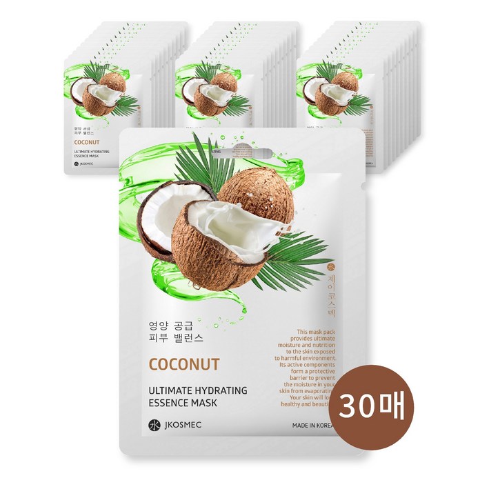 제이코스멕 에센스 코코넛 마스크팩 25ml, 1개입, 30개, 30개, 1개입