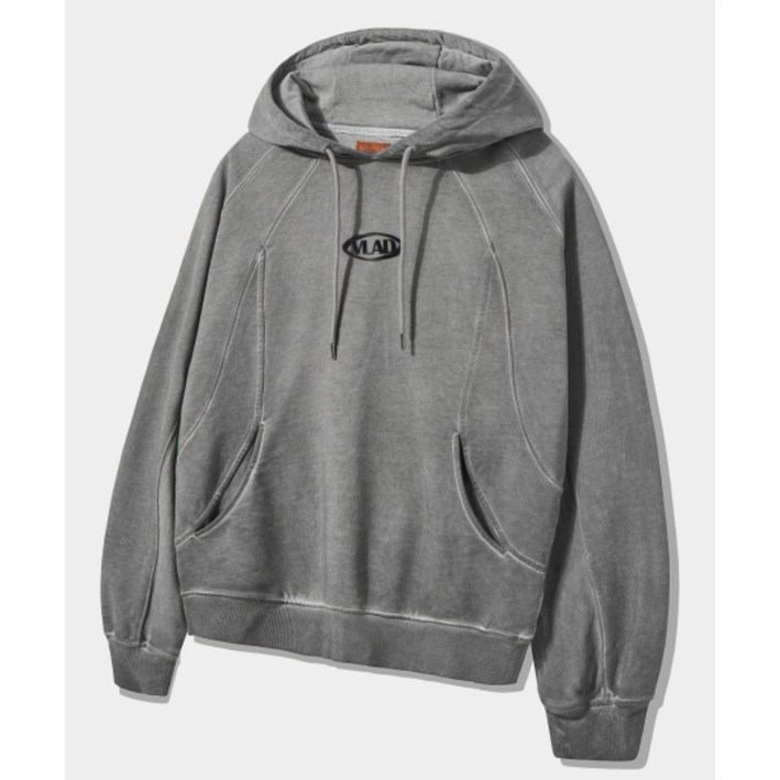 디미트리블랙 VLAD 피그먼트 슬래쉬 후드 티셔츠라이트 그레이