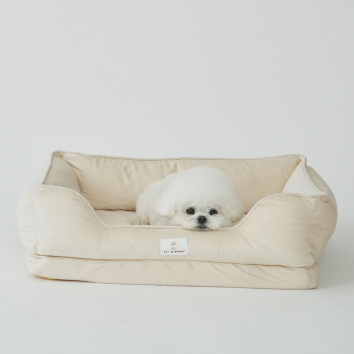 홀릭하임 강아지 에그폼 목베개 사계절 꿀잠 방석 S02, 1개, 베이지