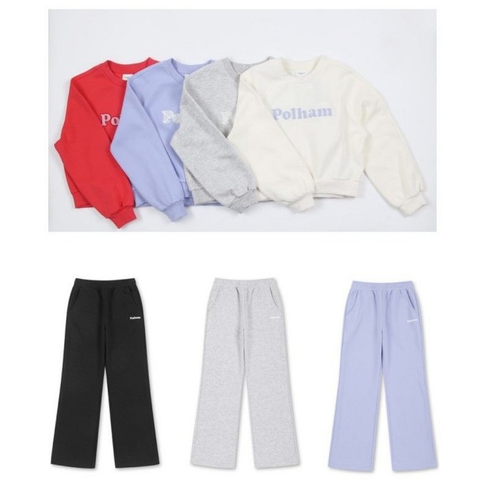 백화점정품 25년SS 폴햄 POLHAM 더블니트 맨투맨부츠컷팬츠 7종택1 PKF1TR2024PT2024