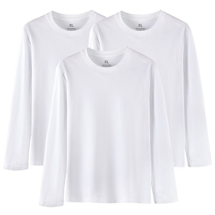 1+1+1 무지 긴팔티셔츠 기본라운드티