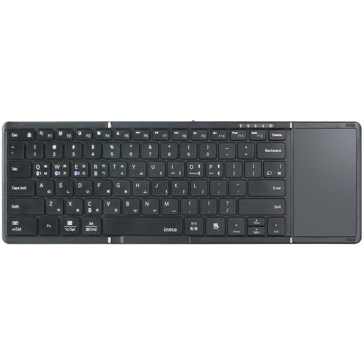 아이노트 터치패드 블루투스 무선 접이식 키보드, 블랙, XFOLDING XK905B