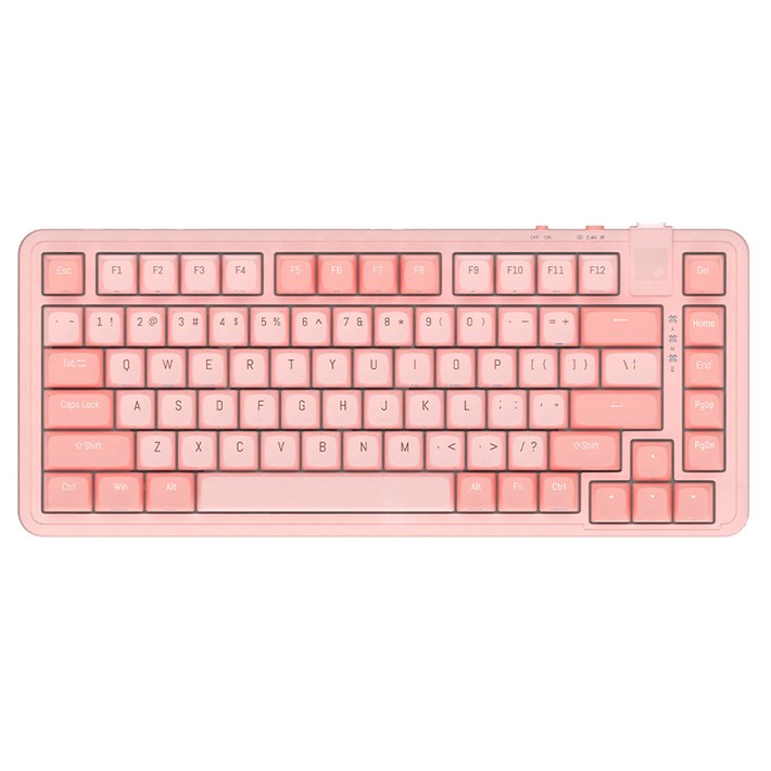 레드빈 더베러 핫스왑 기계식 키보드 A1 피치축 무선 텐키리스 저소음, 딸기마카롱, A182PKPEACH