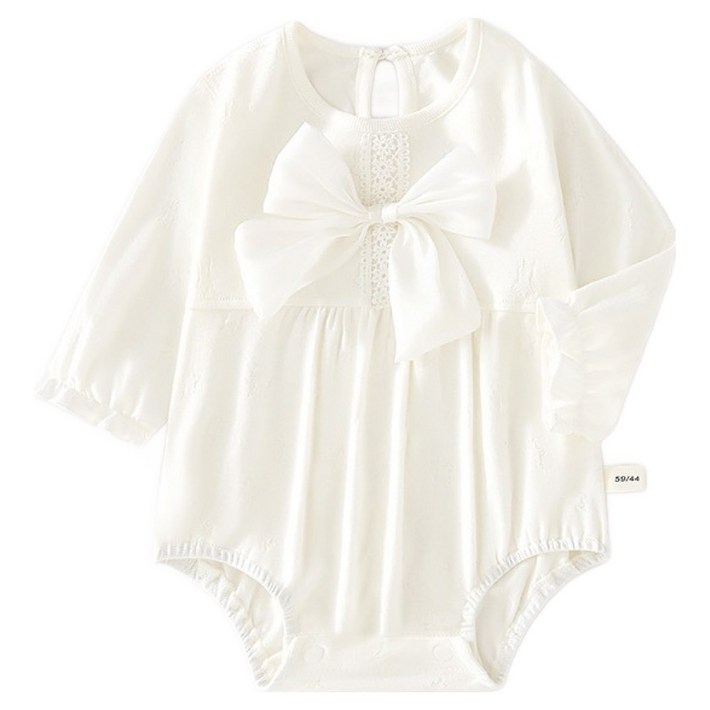 베베니즈 신생아용 쉬폰왕리본 긴팔 바디수트