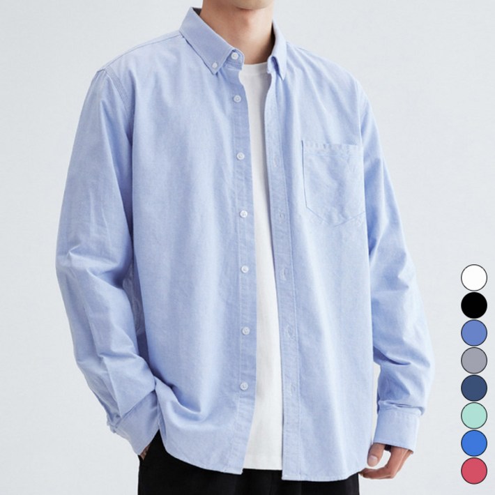 턴키 남녀공용 포켓 다운 버튼 옥스포드 셔츠 TK1790