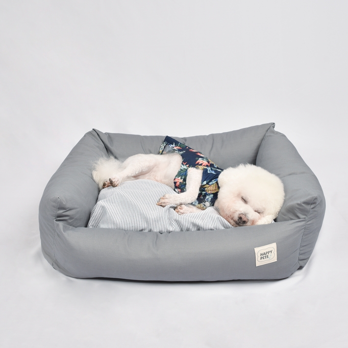 행복한댕냥이 커버분리형 반려동물 꿀잠방석, 그레이, 1개
