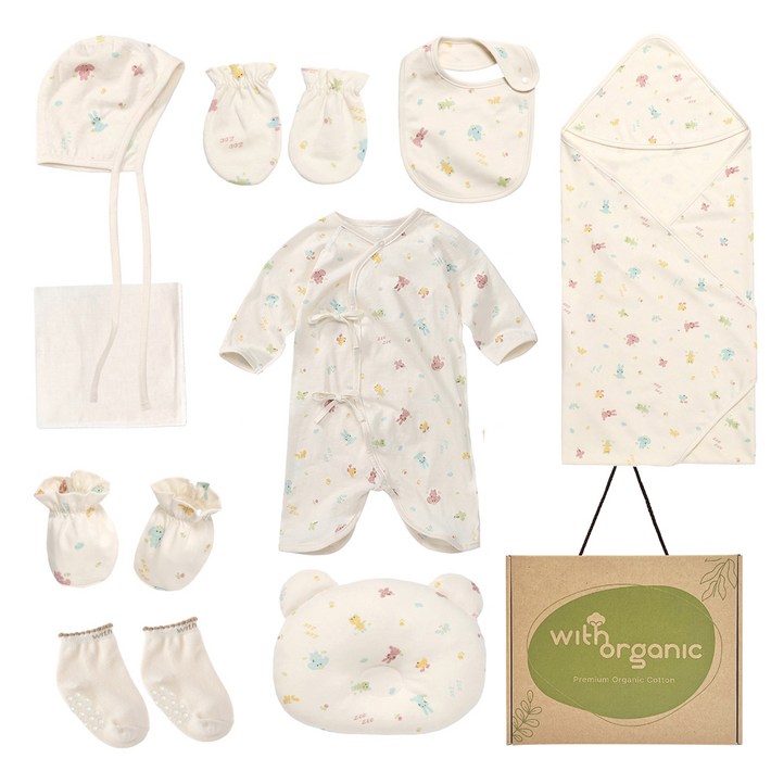 위드오가닉 신생아용 출산선물 10종 세트