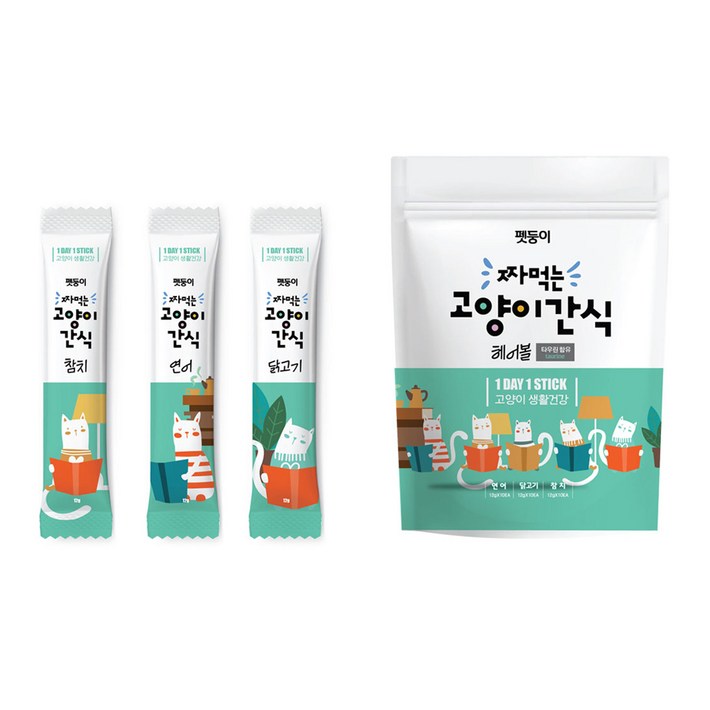 펫둥이 짜먹는 고양이 간식 헤어볼 3종, 혼합맛(참치/연어/닭고기), 360g, 1개