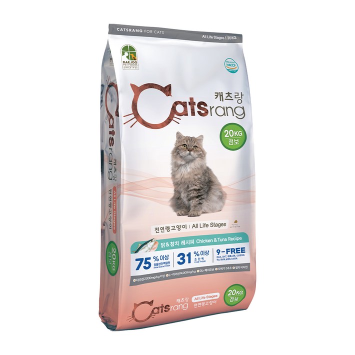 캐츠랑 NEW 전연령 올라이프 고양이 건식사료, 닭 참치, 20kg, 1개