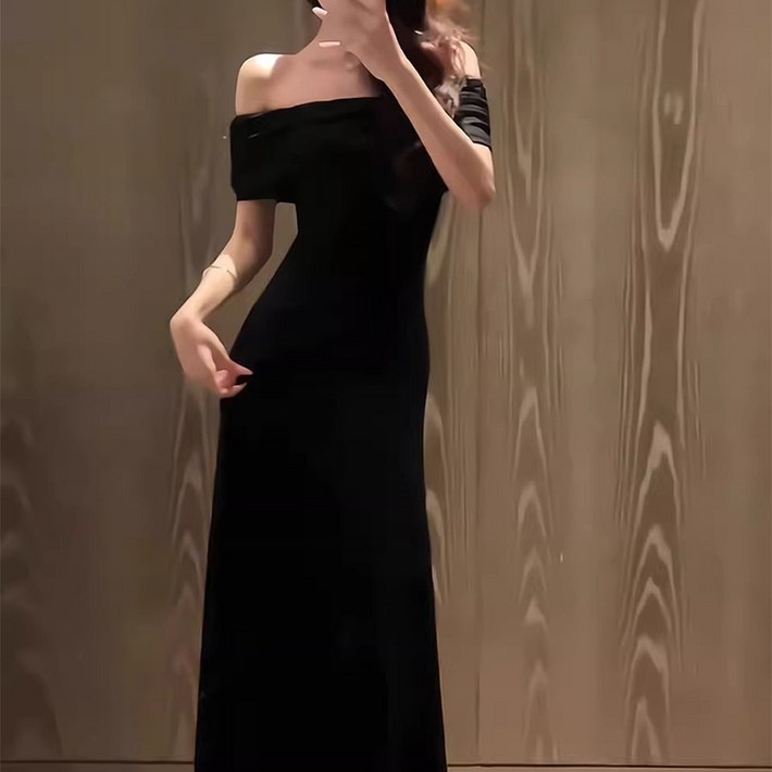 구디프 여성용 우아한 실루엣 오프숄더 롱드레스 구디프 여성용 우아한 실루엣 오프숄더 롱드레스