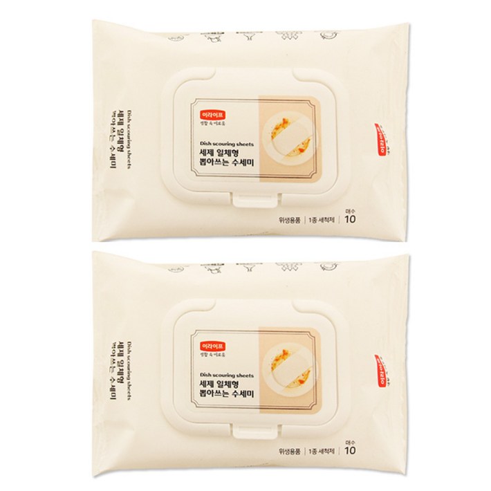 롯데이라이프 세제 일체형 뽑아쓰는 수세미