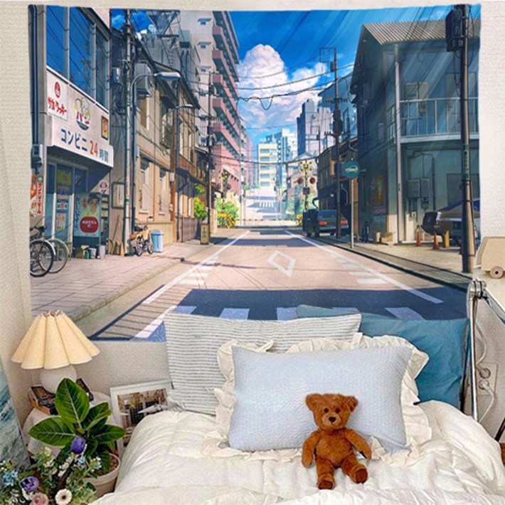 홈플로우 고즈넉한 일본 풍경 홈인테리어 태피스트리