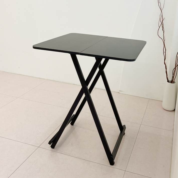 오브민 LPM 접이식 테이블 사각 식탁 600, 블랙, 2인용