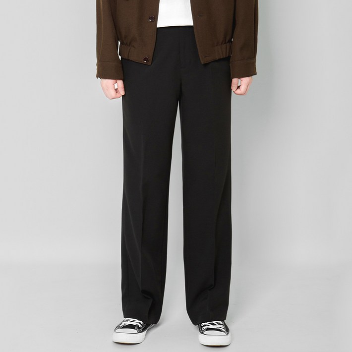 더액션 남성용 감탄 링클프리 세미 와이드 슬랙스 정장 바지 P3009