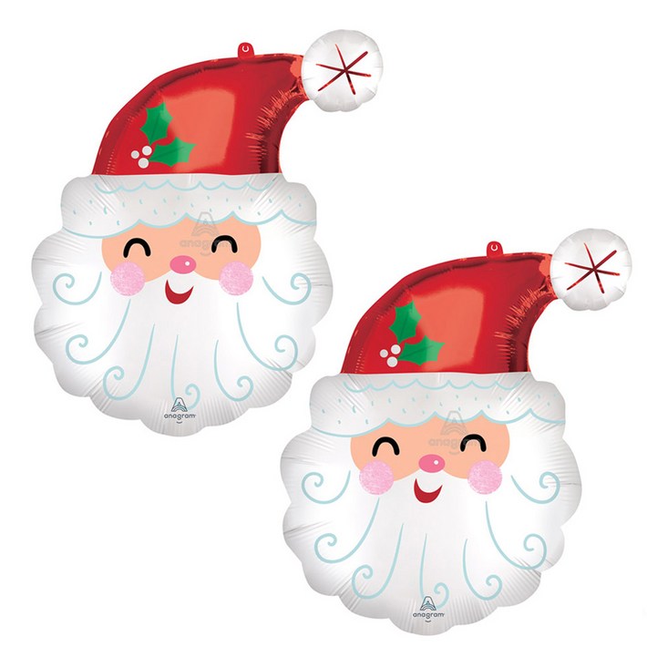 파티쇼 크리스마스 은박풍선 슈퍼쉐잎, 산타헤드, 2개