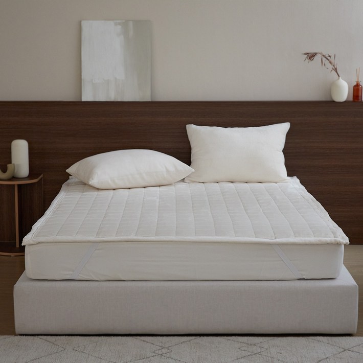 베네베딩 고정밴드형 프리미엄 누빔 극세사 침대 패드