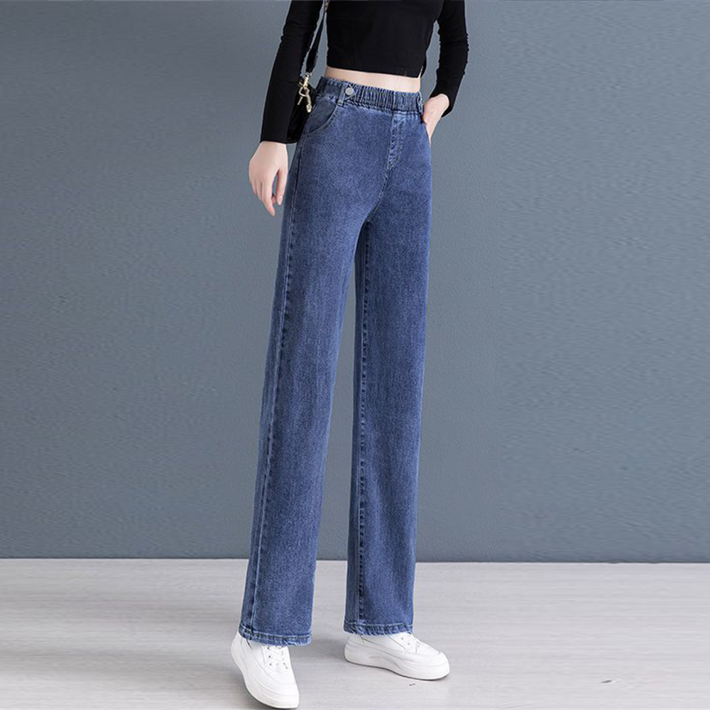 TKX 여성 데일리 하이웨이스트 스트레이트핏 날씬핏 부츠컷 밴딩데님 일자핏