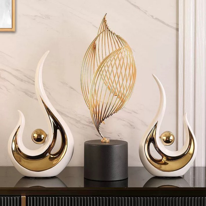 인테리어 장식품 소품 집들이선물 개업선물 수공예품 거실장식품, E화이트골드봉황우비풍수기3종세트