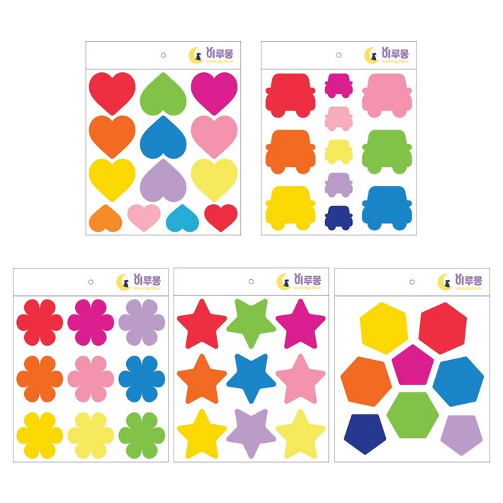 이루몽 평가인증스티커 빅스티커 스티커 1봉 6장, 다양함, 1set