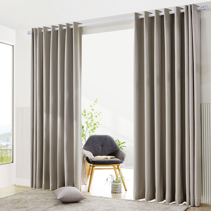 스마일데코 커튼봉에 끼우는 100프로 암막 형상기억 커튼 도톰한 사계절 열차단 방한방풍 거실 안방