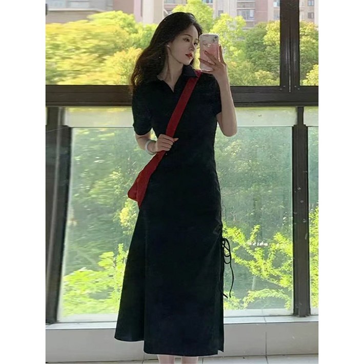 ANYOU 데일리룩 블랙 원피스 여름원피스 휴양지원피스 패션 여성원피스 롱원피스 빅사이즈원피스 ANYOU 데일리룩 블랙 원피스 여름원피스 휴양지원피스 패션 여성원피스 롱원피스 빅사이즈원피스
