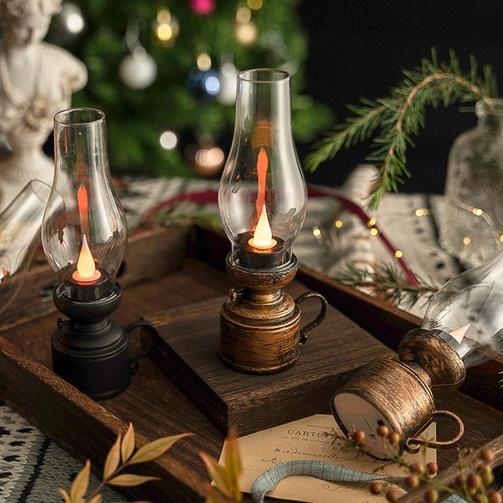 11 헬스와미 고급 인테리어 LED 빈티지 양초 무드등 장식품 LED 촛불 캔들