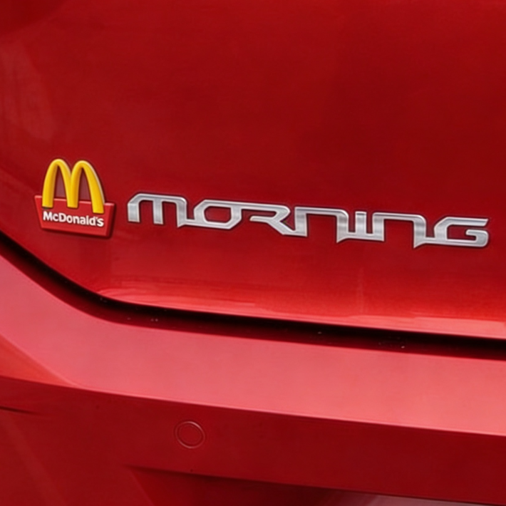맥도날드 맥모닝 모닝 스티커 bmw M 로고 엠블럼