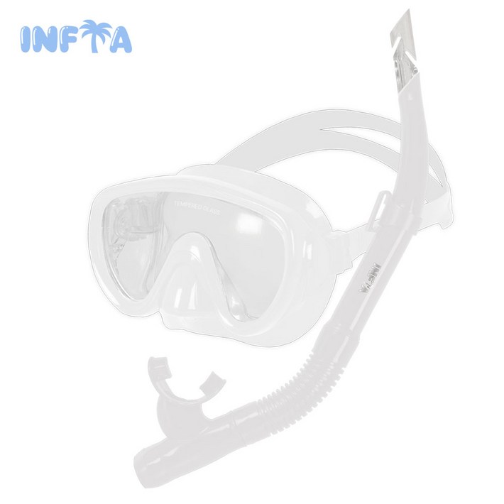인피아 멀티 피스 스노쿨링 마스크 프리다이빙 스노쿨링 세트, 화이트