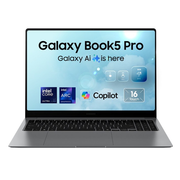 삼성전자 갤럭시북5 프로 NT960XHZA52A 인텔 울트라5 16인치 고해상도 AI 노트북 사무용 대학생 터치스크린 노트북, 그레이, NT960XHZA52AR, 코어Ultra5, 2TB, 32GB, Linux