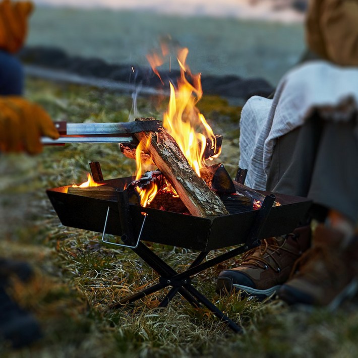 휴겔 캠핑 휴대용 접이식 화로 불멍 그릴 화로대, 1개