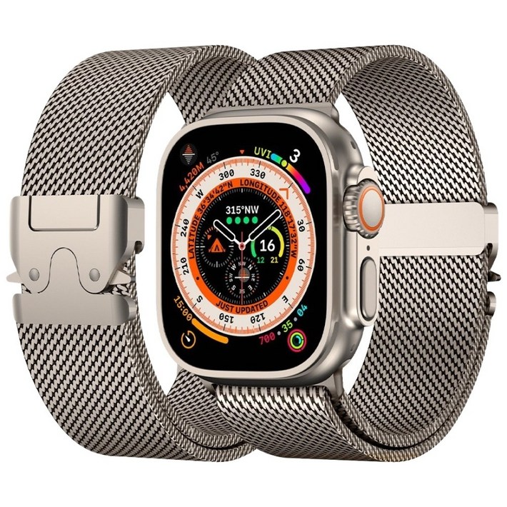 엔인원 애플워치 울트라 밀레니즈 스트랩 스테인리스 메탈 디버클 메시 디자인 시계줄