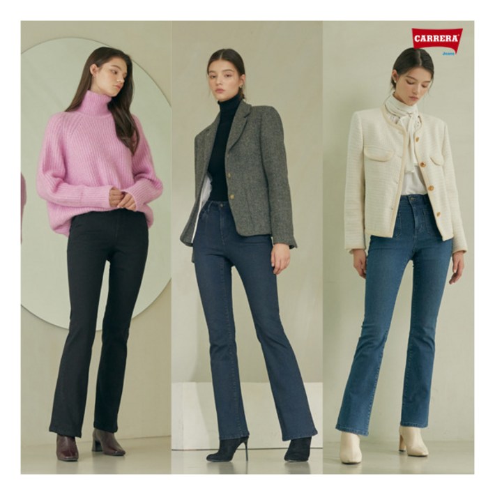 까레라 더블 기모 데님 여자 3종