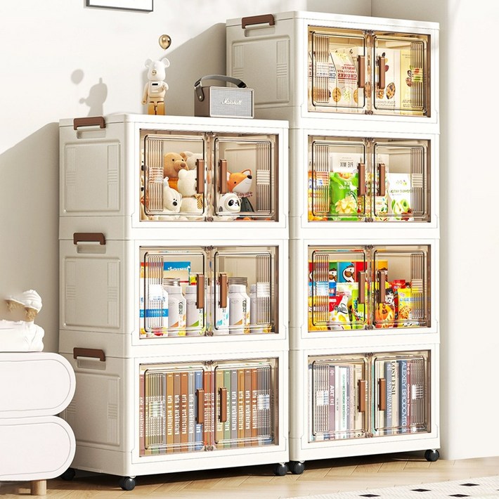 폴딩박스 리빙박스 폴딩 박스 접이식수납박스, 5개, 흰색