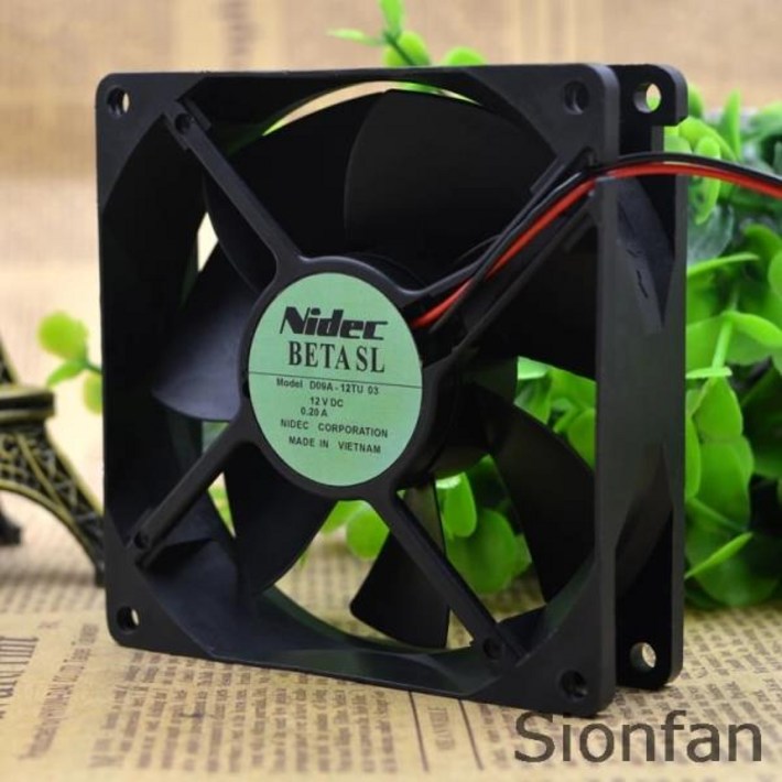 NIDEC D09A12TU 03 용 CPU 쿨러 팬 9025 90x90x25mm 12V 0.2A 2.4W 9cm