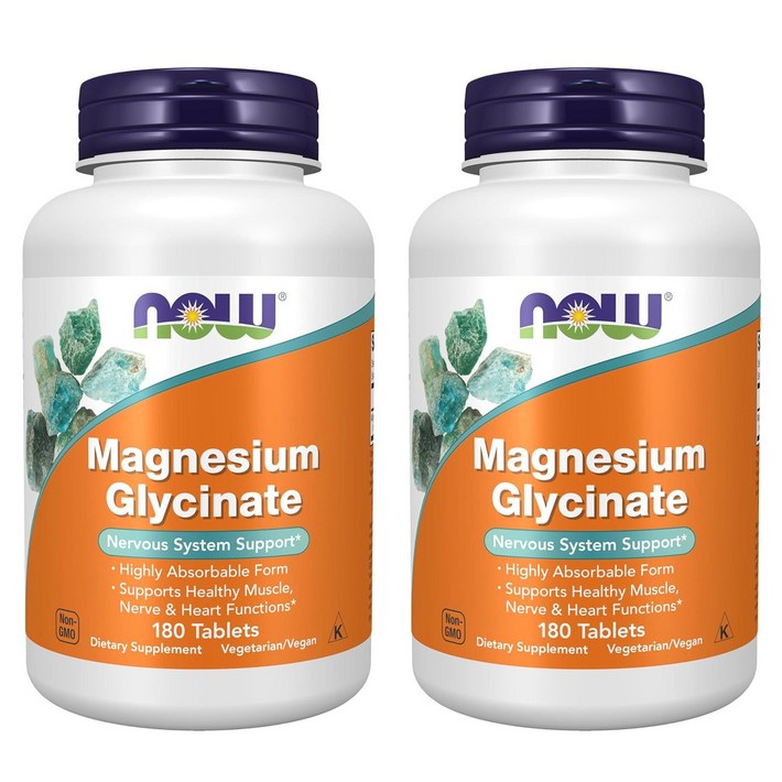나우푸드 마그네슘 글리시네이트 타블렛, 180정, 2개