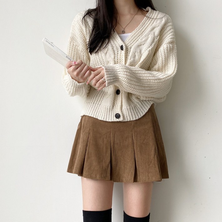 잇진 여성 코듀로이 A라인 플리츠 미니 스커트 잇진 여성 코듀로이 A라인 플리츠 미니 스커트