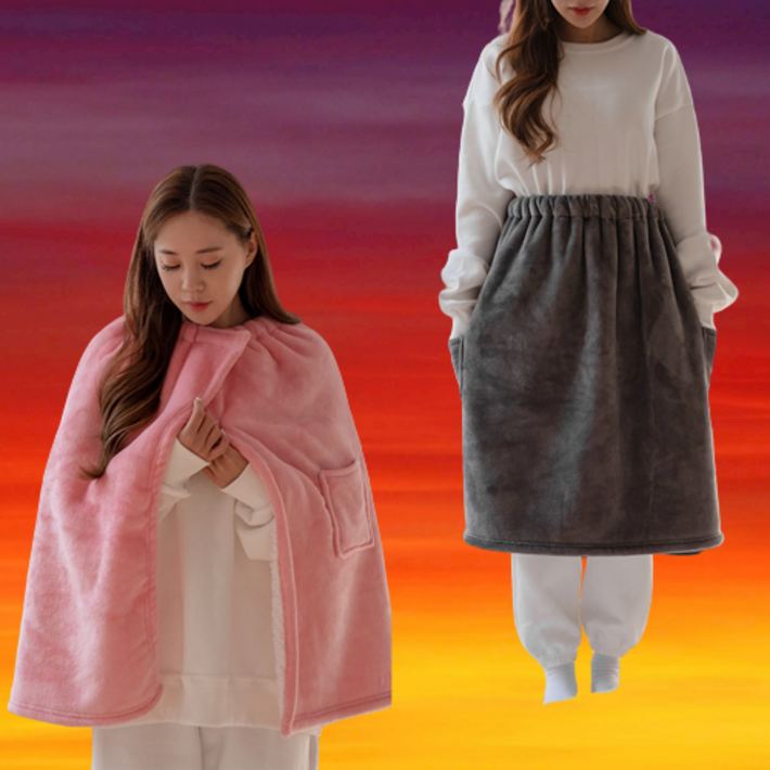 아트박스바나나빌딩 따숩 망토 치마 담요