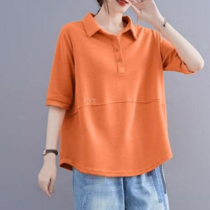 오버핏 가로 절개 카라 티셔츠5color